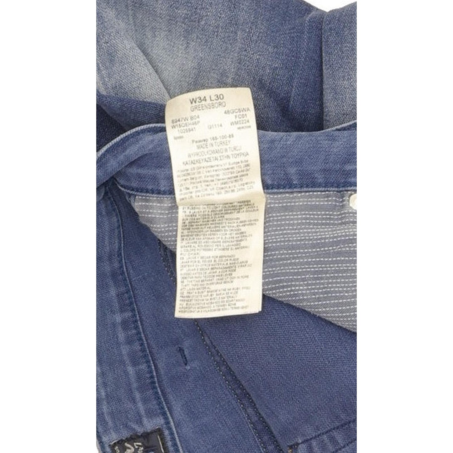 Wrangler Greensboro Men Blue Straight Regular Stretch Jeans W34 L30