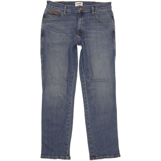 Wrangler Texas Men Blue Straight Regular Stretch Jeans W33 L31