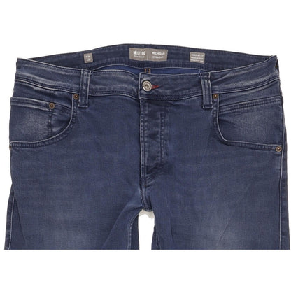Mustang Michigan Men Blue Straight Regular Stretch Jeans W34 L29
