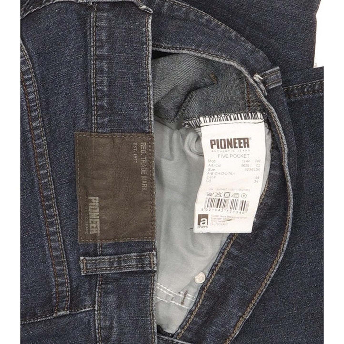 Pioneer Men Blue Straight Regular Stretch Jeans W34 L31