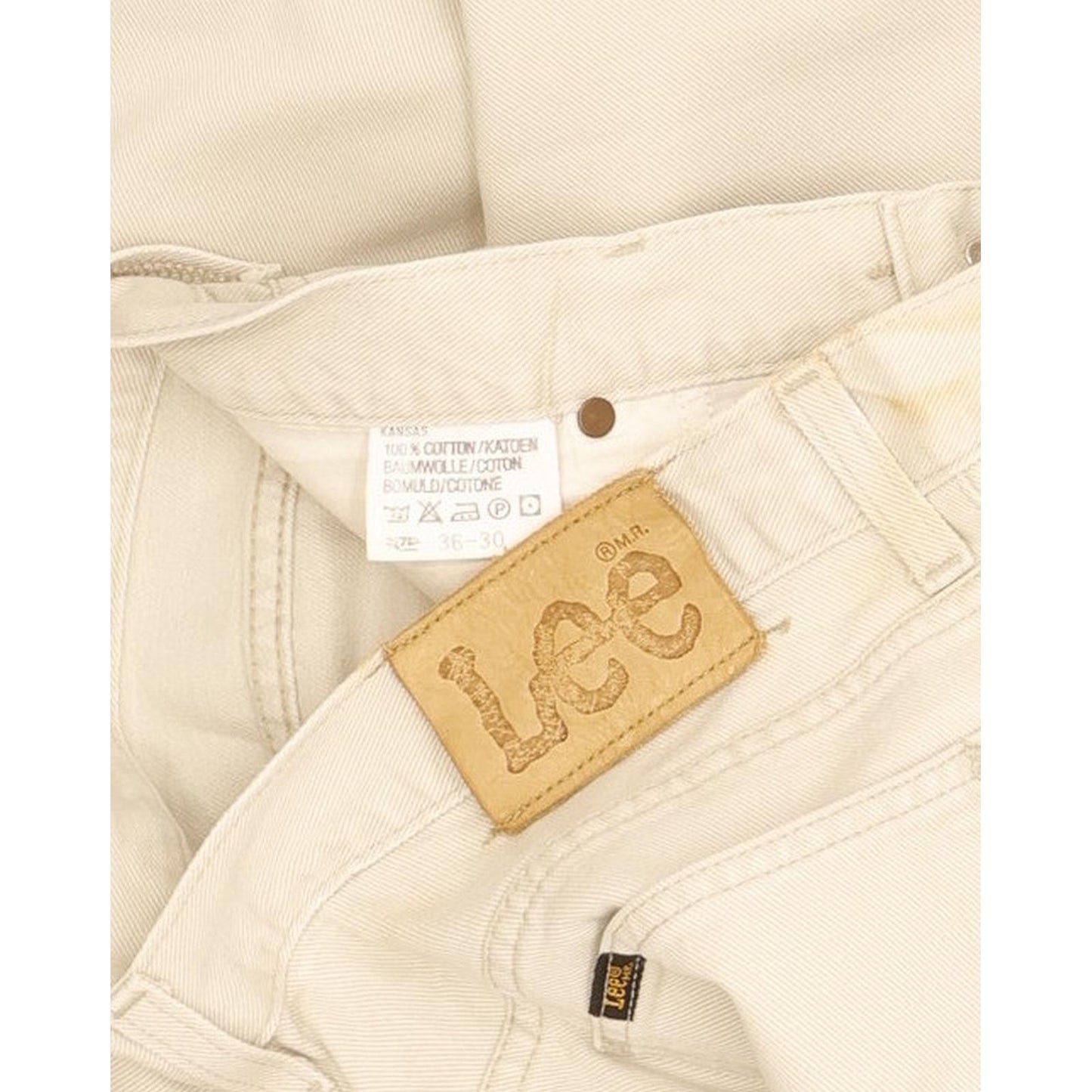 Lee Kansas Men Beige Straight Regular Jeans W36 L30