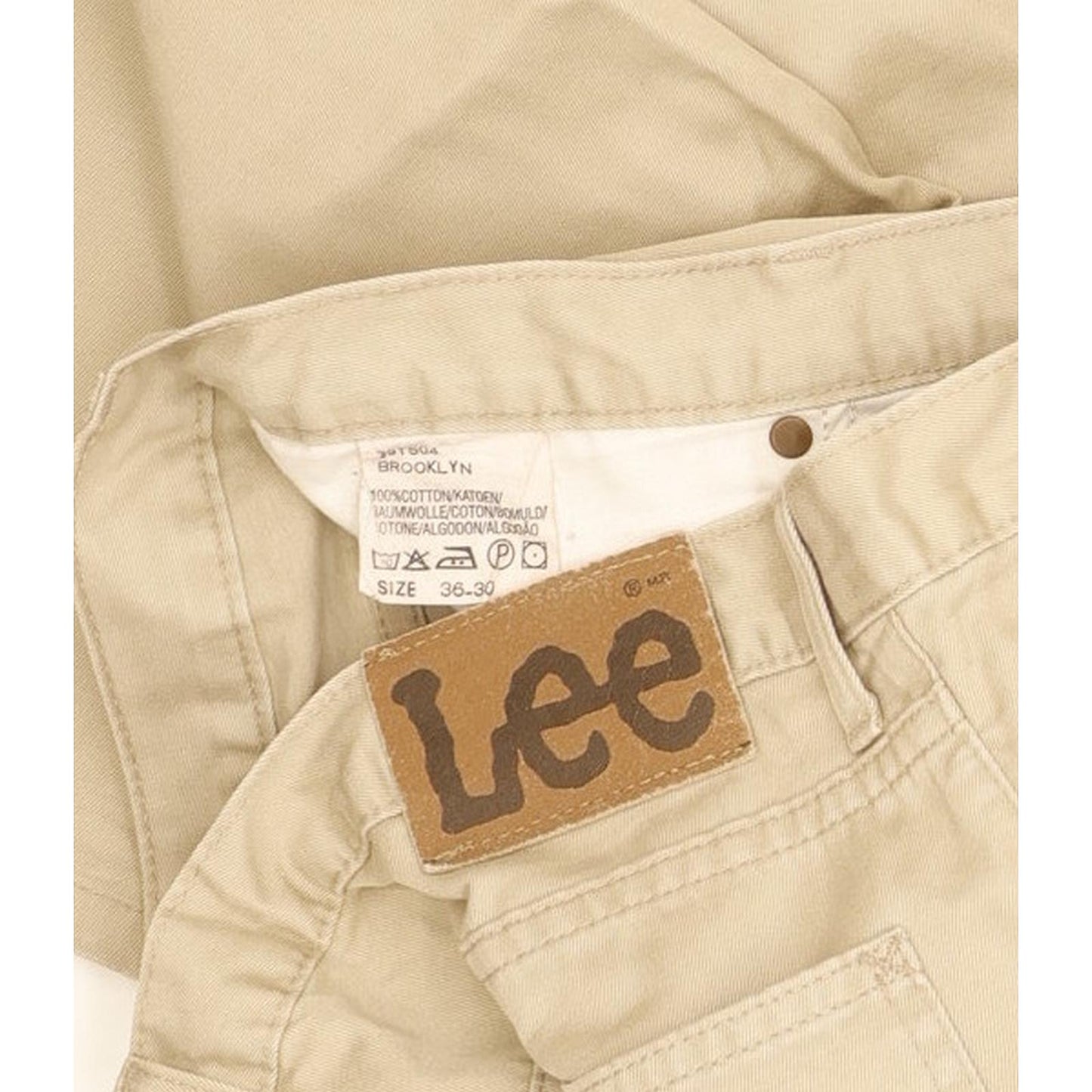 Lee Brooklyn Men Beige Straight Regular Jeans W36 L30