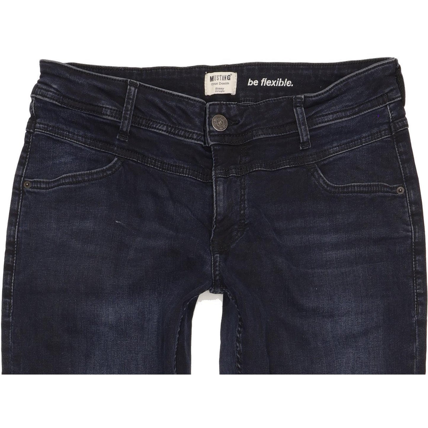 Mustang Sissy Women Navy Straight Slim Stretch Jeans W33 L32