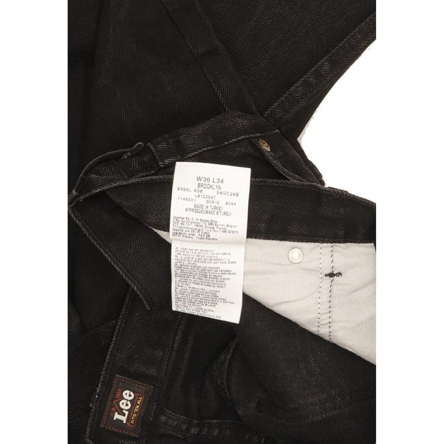 Lee Brooklyn Men Black Straight Regular Jeans W36 L33