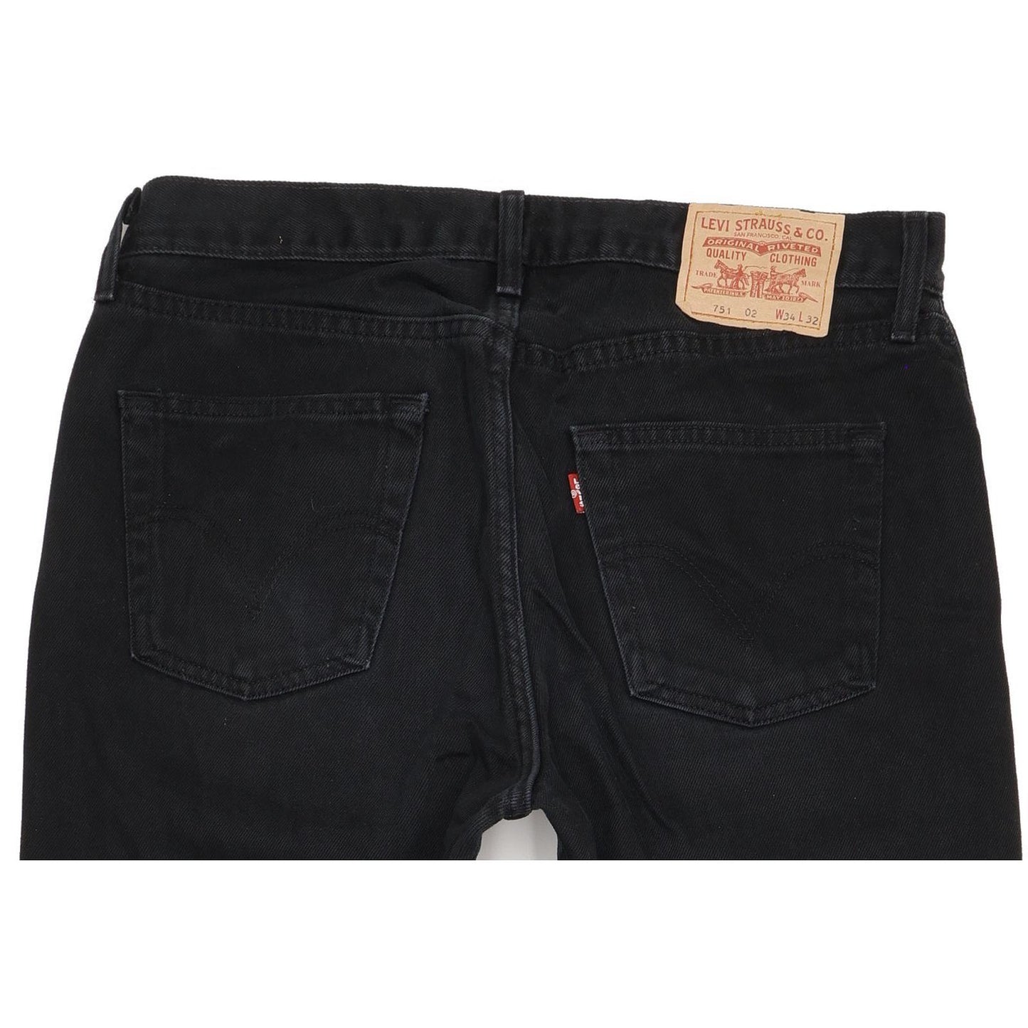 Levi's 751 Men Black Straight Regular Jeans W34 L32