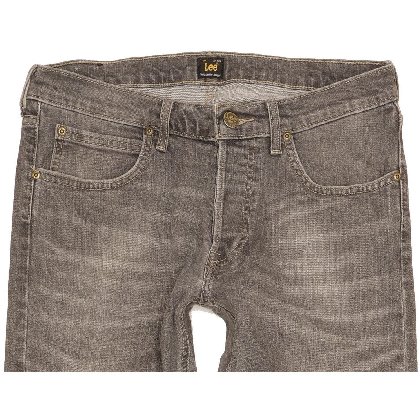 Lee Daren Men Grey Straight Slim Stretch Jeans W32 L34