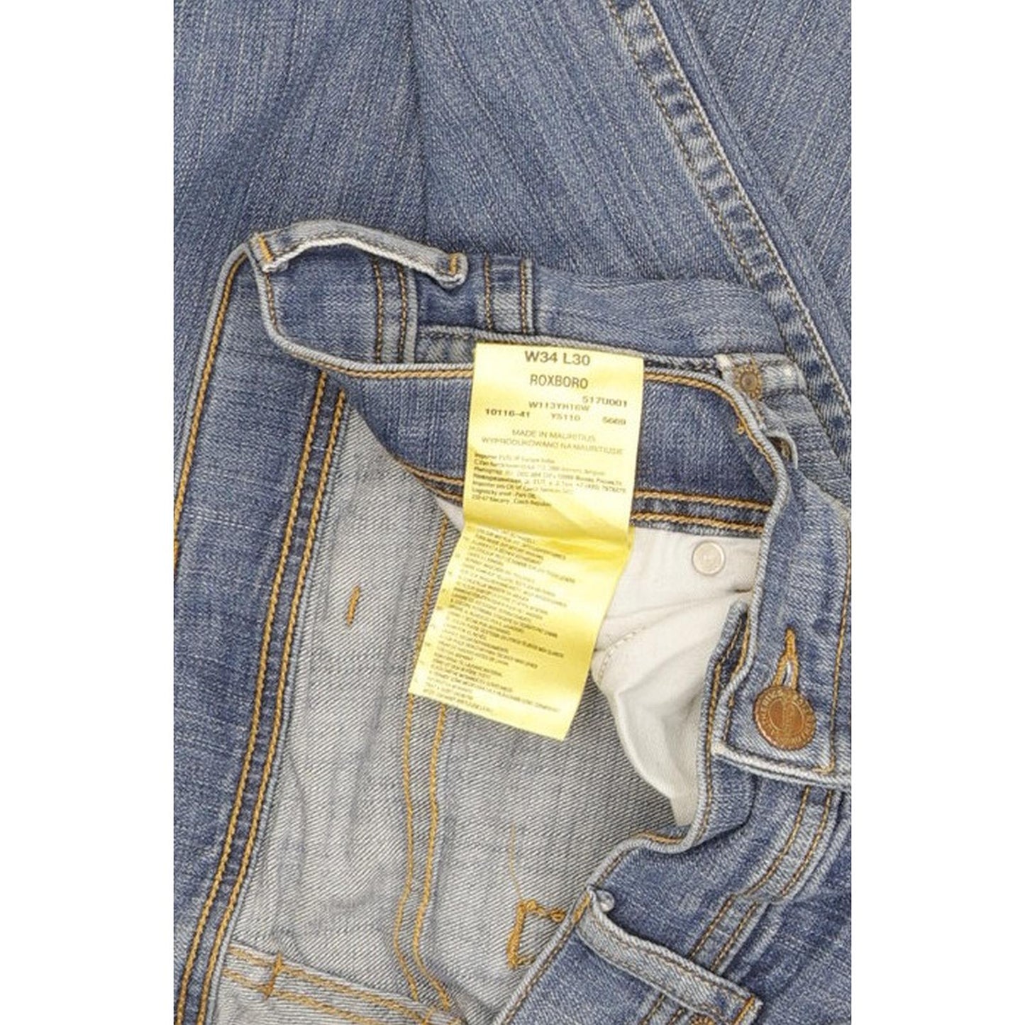 Wrangler Roxboro Men Blue Straight Regular Stretch Jeans W34 L30