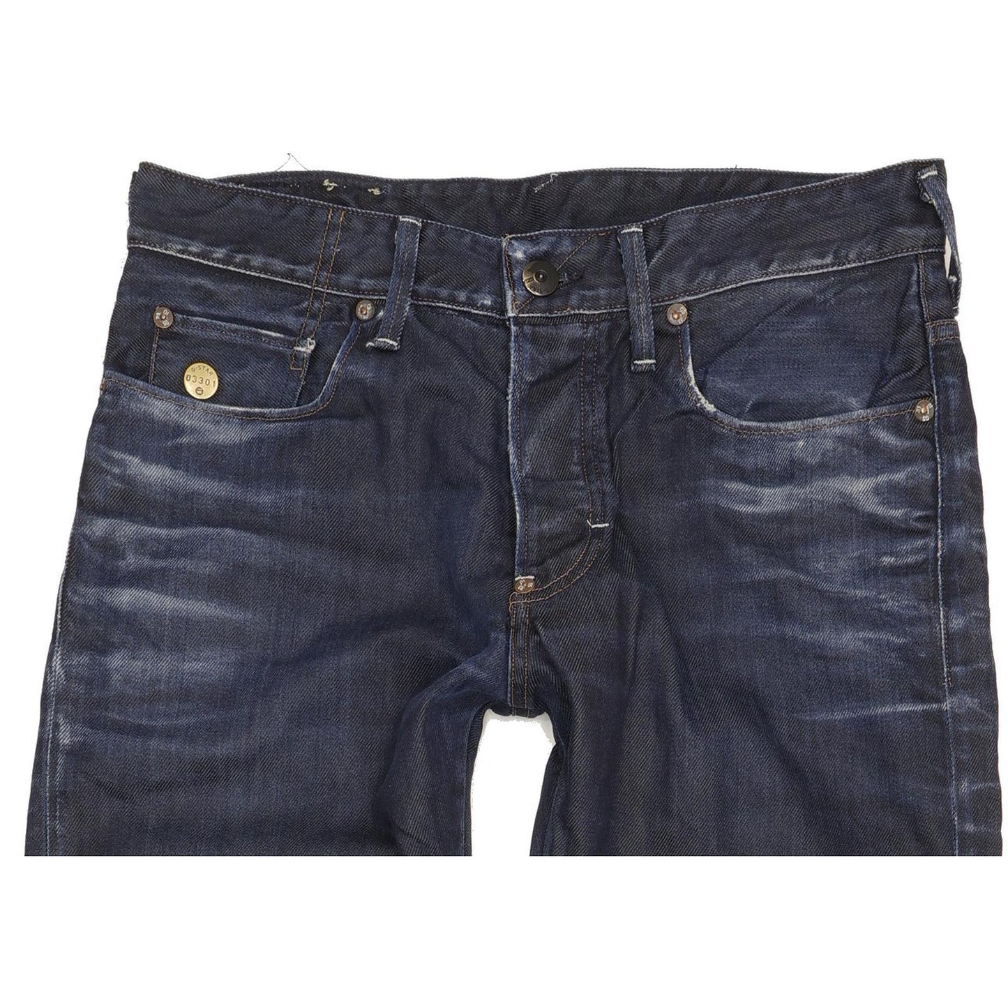 G-Star 3301 Men Blue Straight Regular Stretch Jeans W32 L33