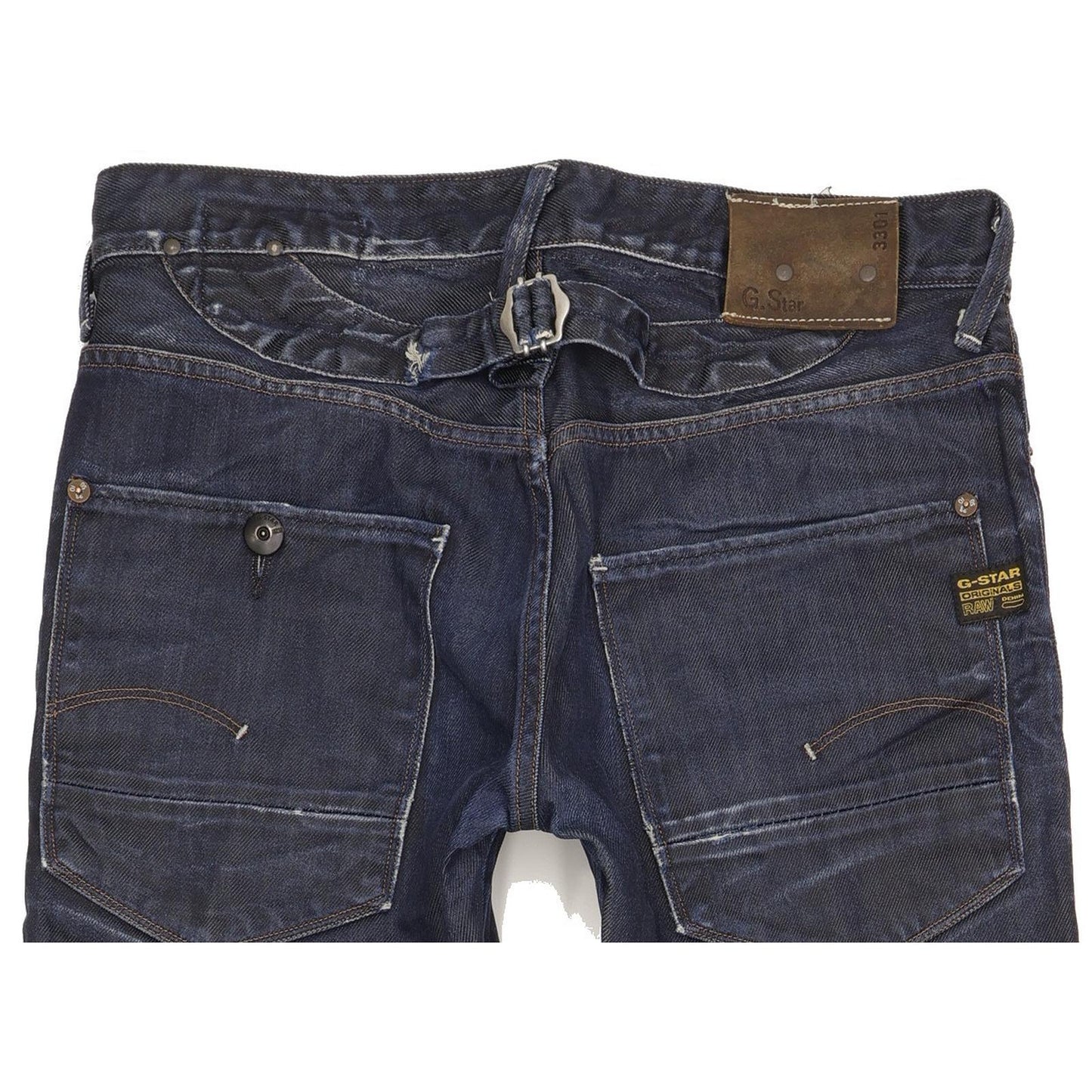G-Star 3301 Men Blue Straight Regular Stretch Jeans W32 L33
