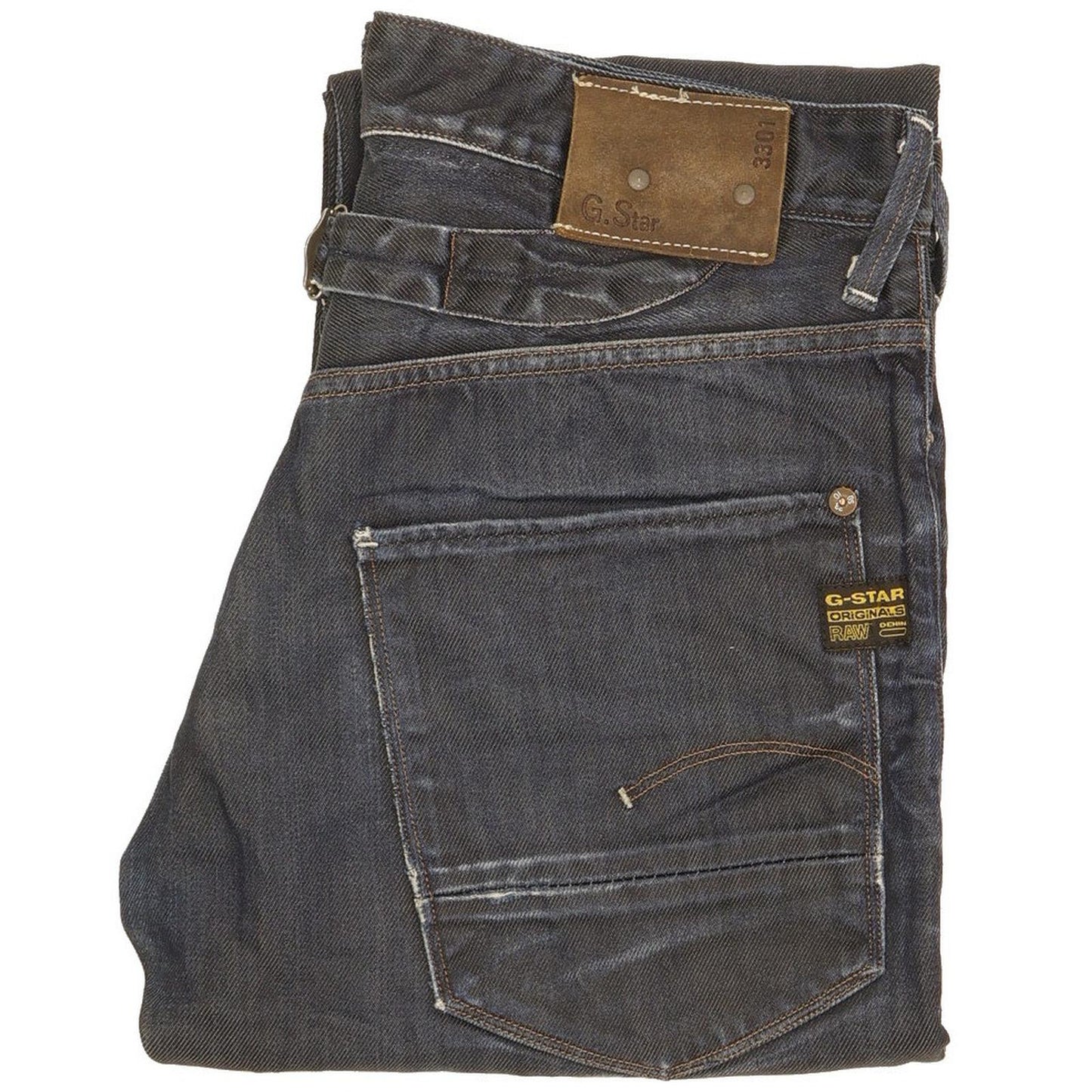 G-Star 3301 Men Blue Straight Regular Stretch Jeans W32 L33