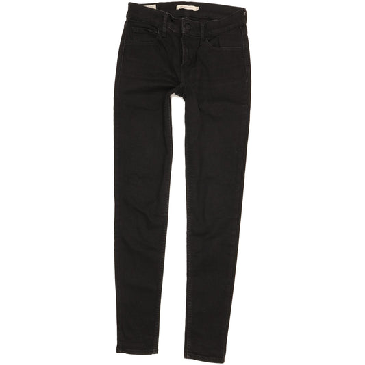 Levi's 710 Super Women Black Skinny Slim Stretch Jeans W27 L29