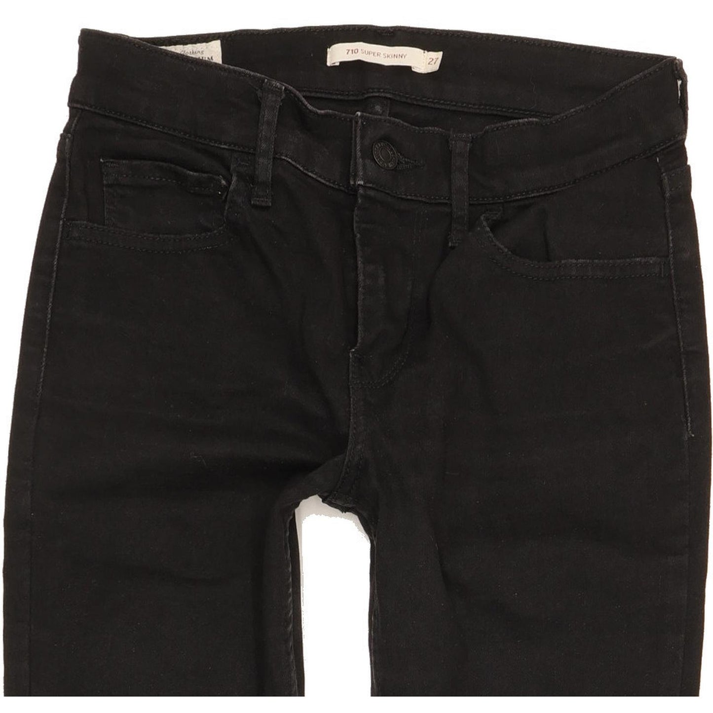 Levi's 710 Super Women Black Skinny Slim Stretch Jeans W27 L29