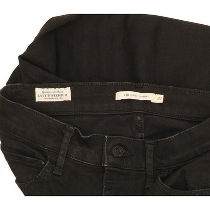 Levi's 710 Super Women Black Skinny Slim Stretch Jeans W27 L29