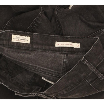 Levi's Mile Black Skinny Slim Stretch Jeans High Waisted W28 L28