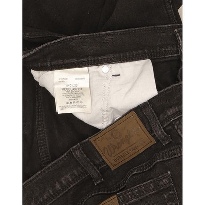 Wrangler Durable Quality Men Black Straight Regular Stretch Jeans W40 L31