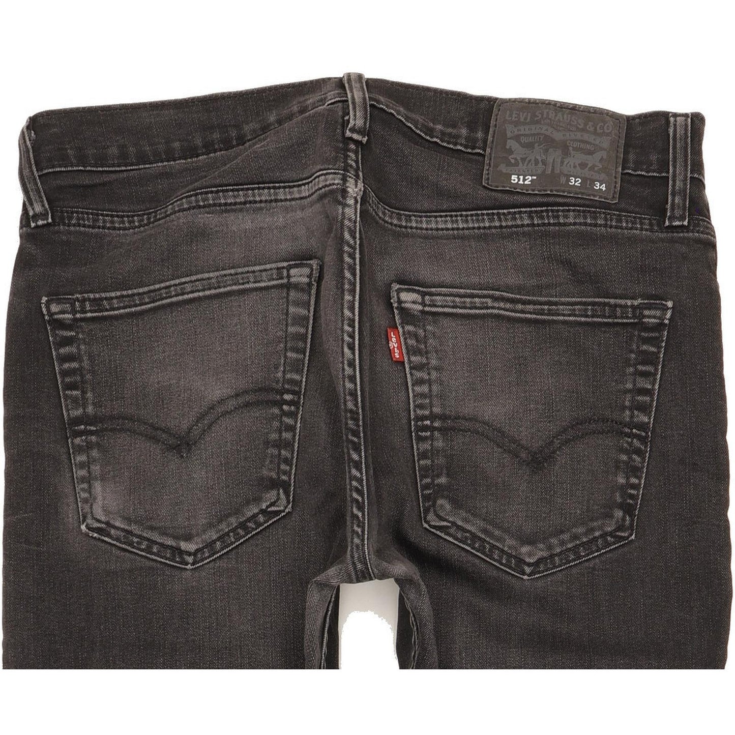 Levi's 512 Men Black Tapered Slim Stretch Jeans W32 L31