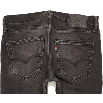 Levi's 512 Men Black Tapered Slim Stretch Jeans W32 L31