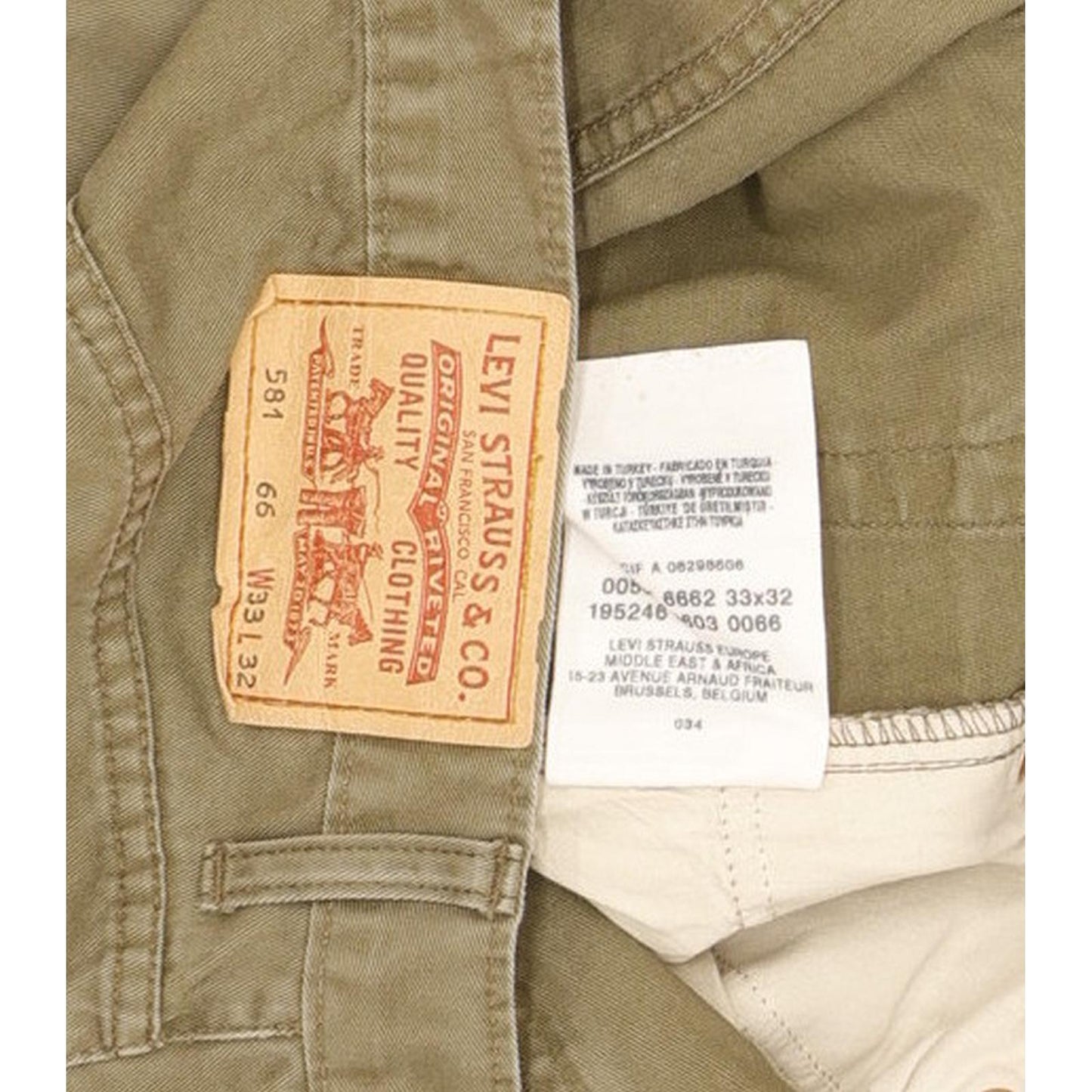 Levi's 581 Men Green Straight Regular Jeans W33 L31