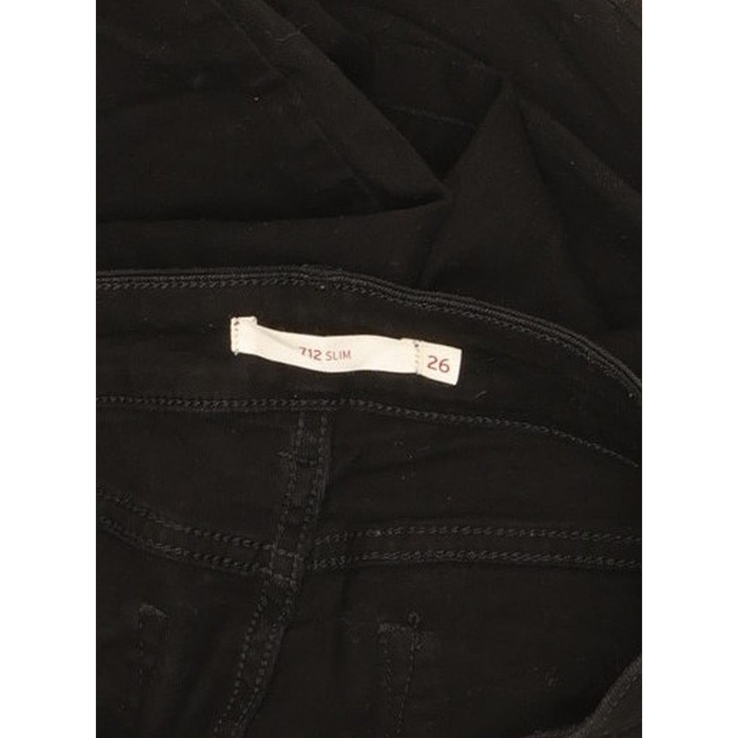 Levi's 712 Women Black Straight Slim Stretch Jeans W26 L29