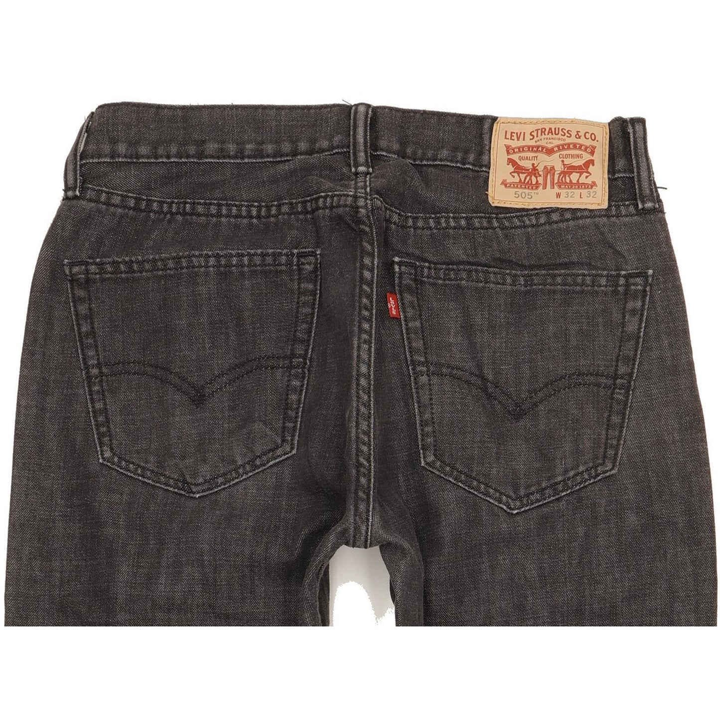 Wrangler 505 Men Black Straight Regular Stretch Jeans W32 L28