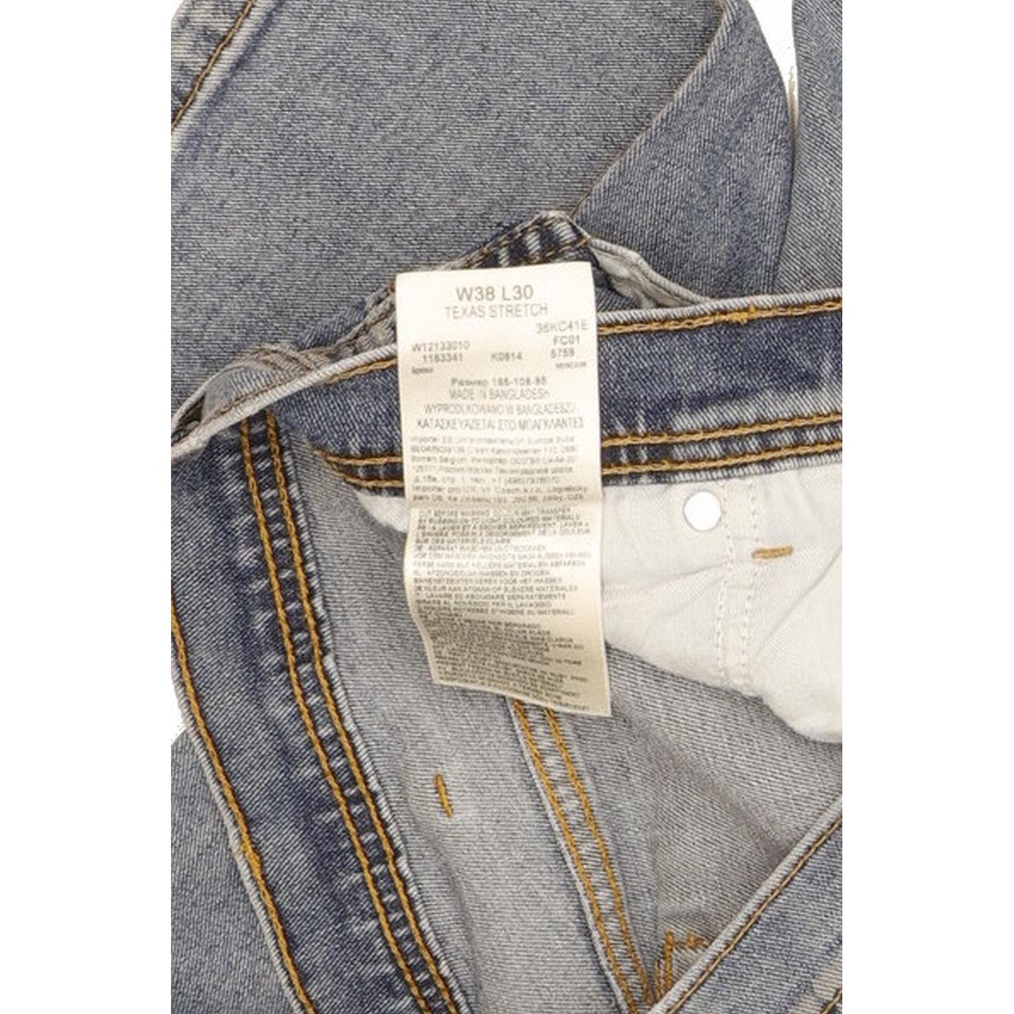 Wrangler Texas Men Blue Straight Regular Stretch Jeans W38 L29