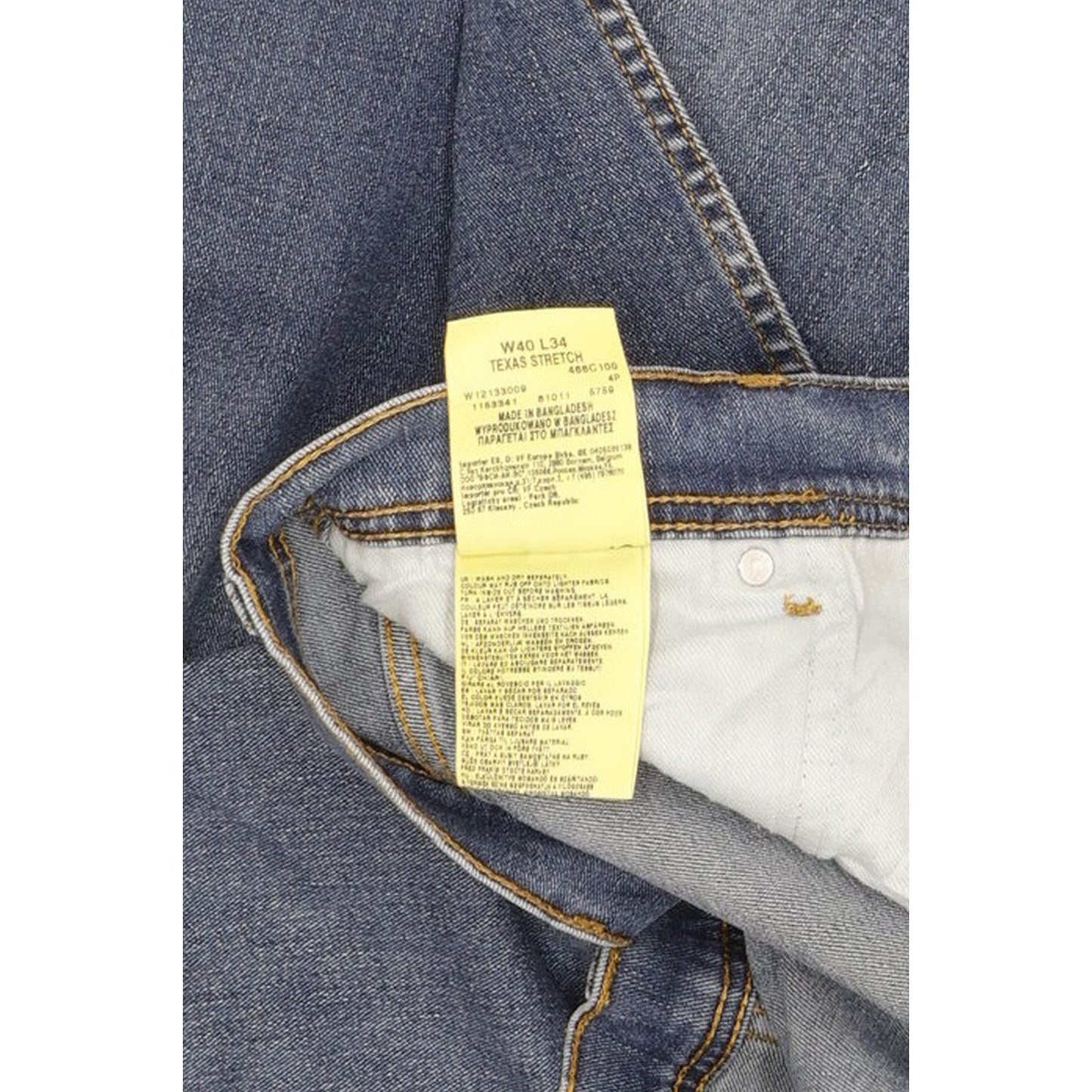 Wrangler Texas Men Blue Straight Regular Stretch Jeans W40 L33