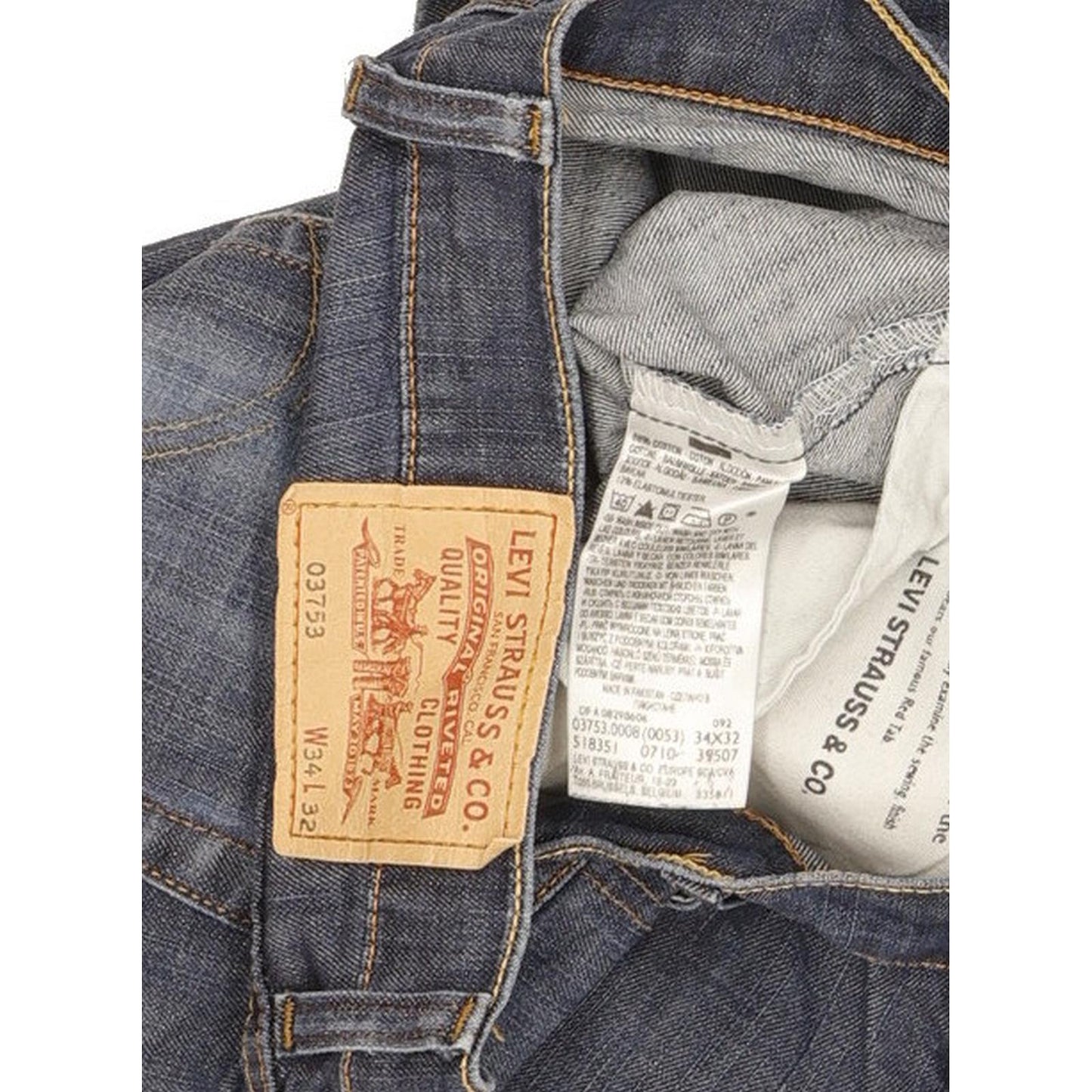 Levi's 753 Men Blue Straight Regular Stretch Jeans W34 L31