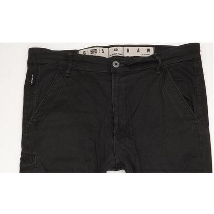 G-Star Men Black Straight Regular Stretch Jeans W32 L32