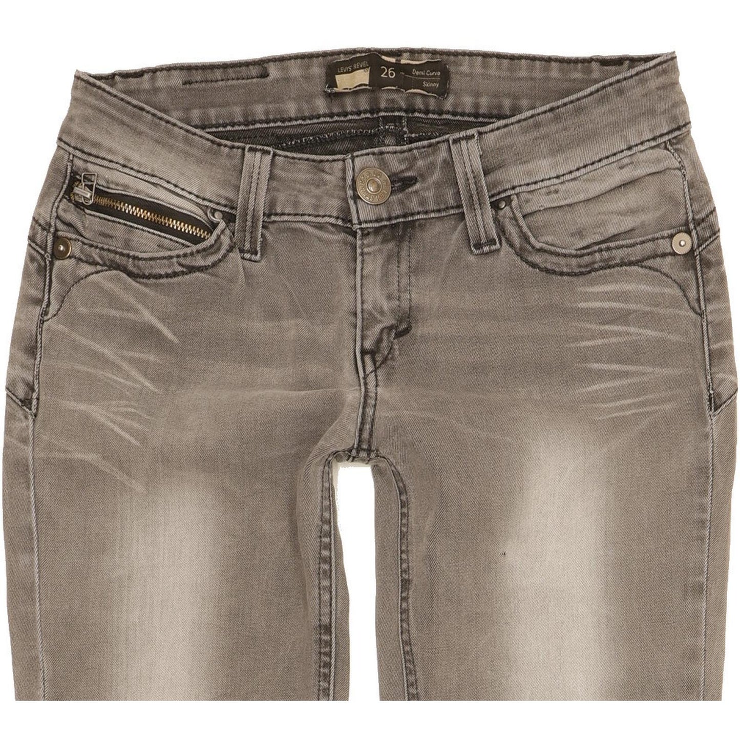 Levi's Revel Demi Curve Women Grey Skinny Slim Stretch Jeans W26 L30