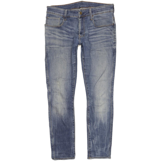 G-Star 3301 Deconstructed Men Blue Skinny Slim Stretch Jeans W34 L30