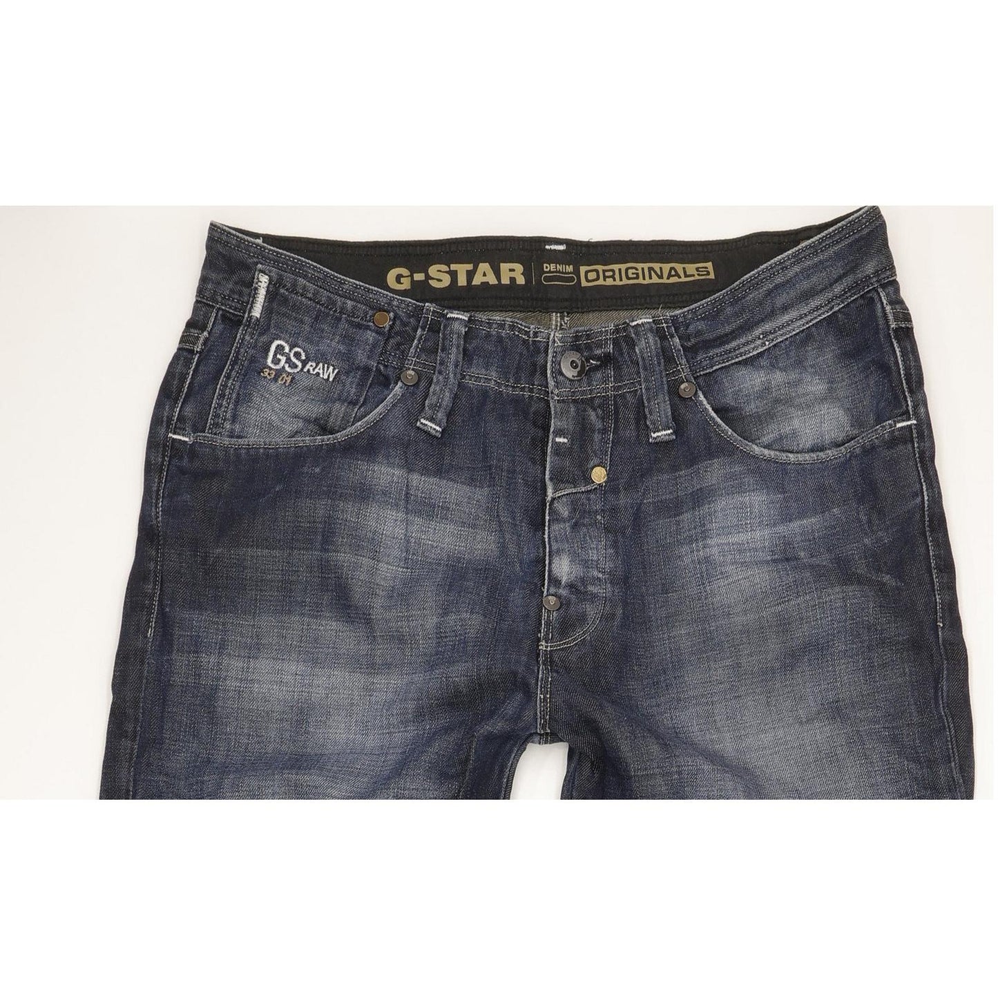 G-Star New Locker Men Blue Straight Regular Jeans W32 L36