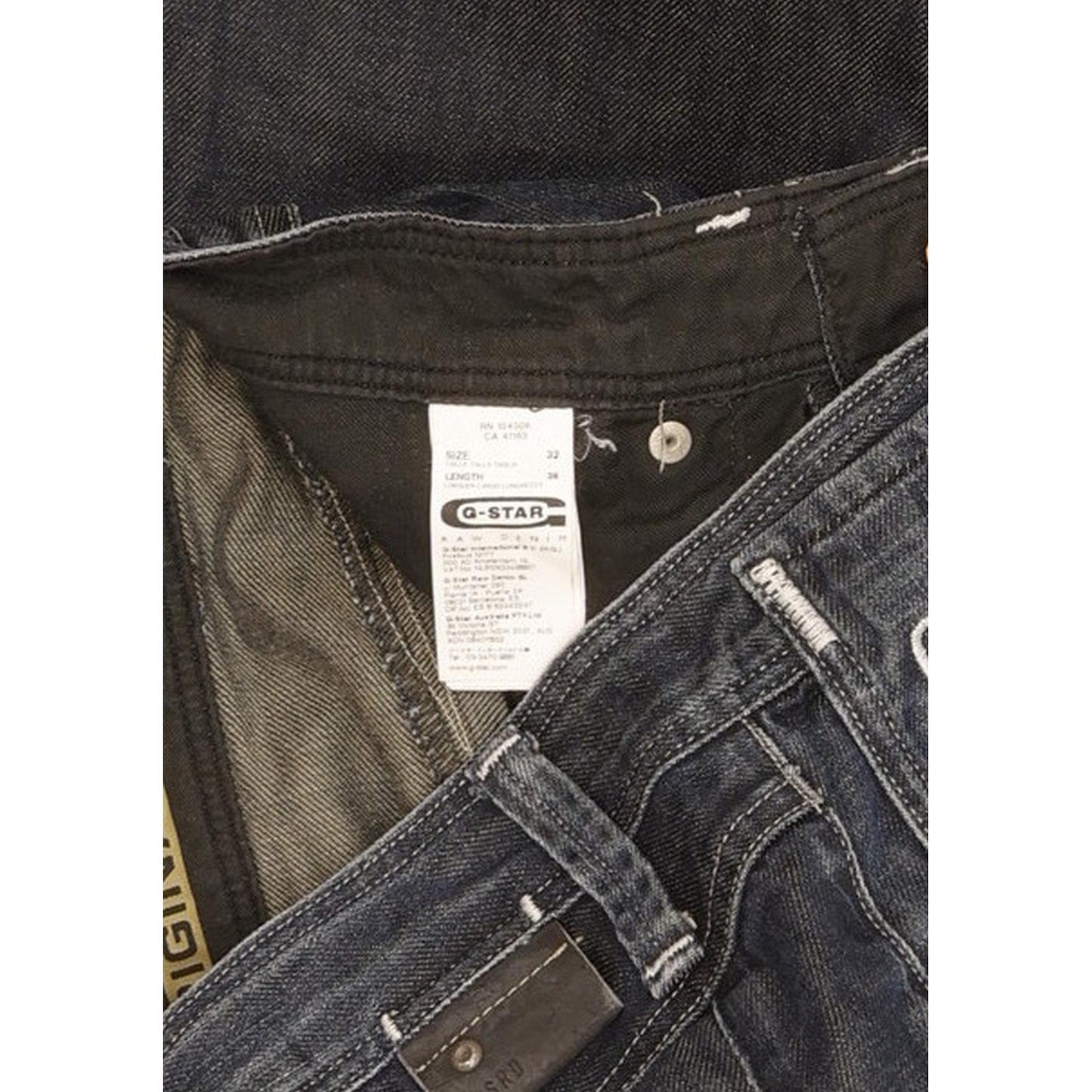 G-Star New Locker Men Blue Straight Regular Jeans W32 L36