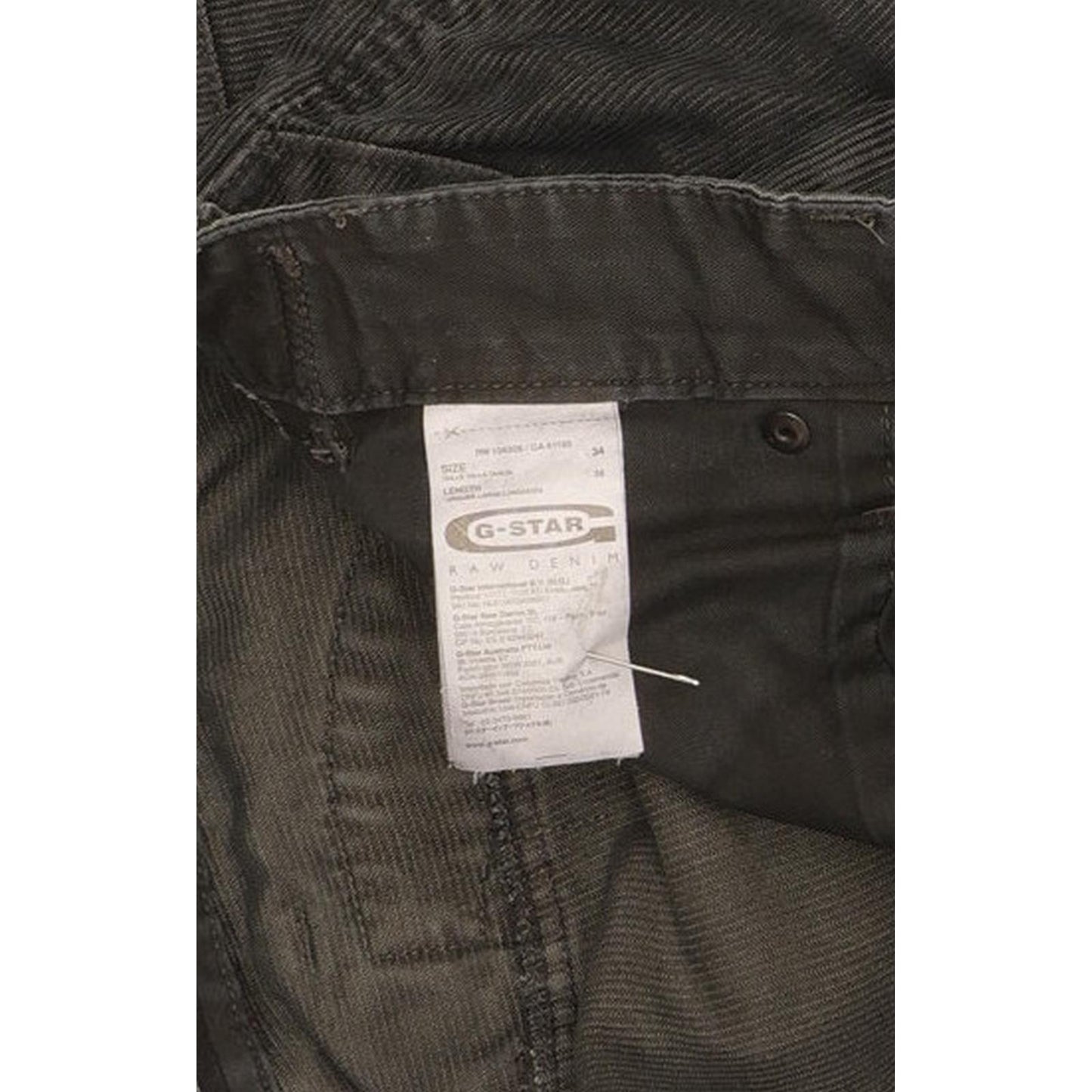 G-Star Storm Elwood Men Black Straight Loose Jeans W34 L34