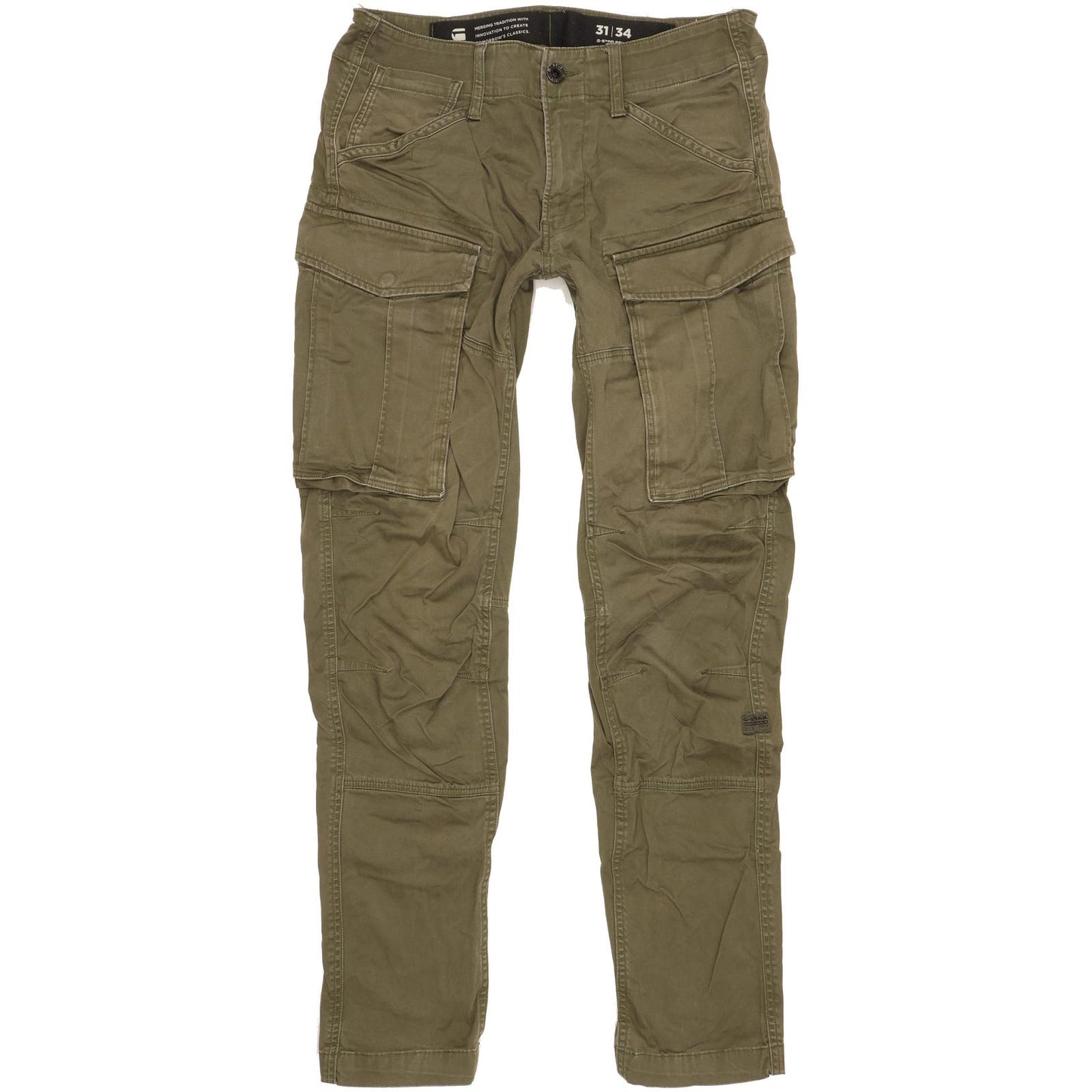 G-Star Cargo 3D Men Green Tapered Loose Jeans W31 L34