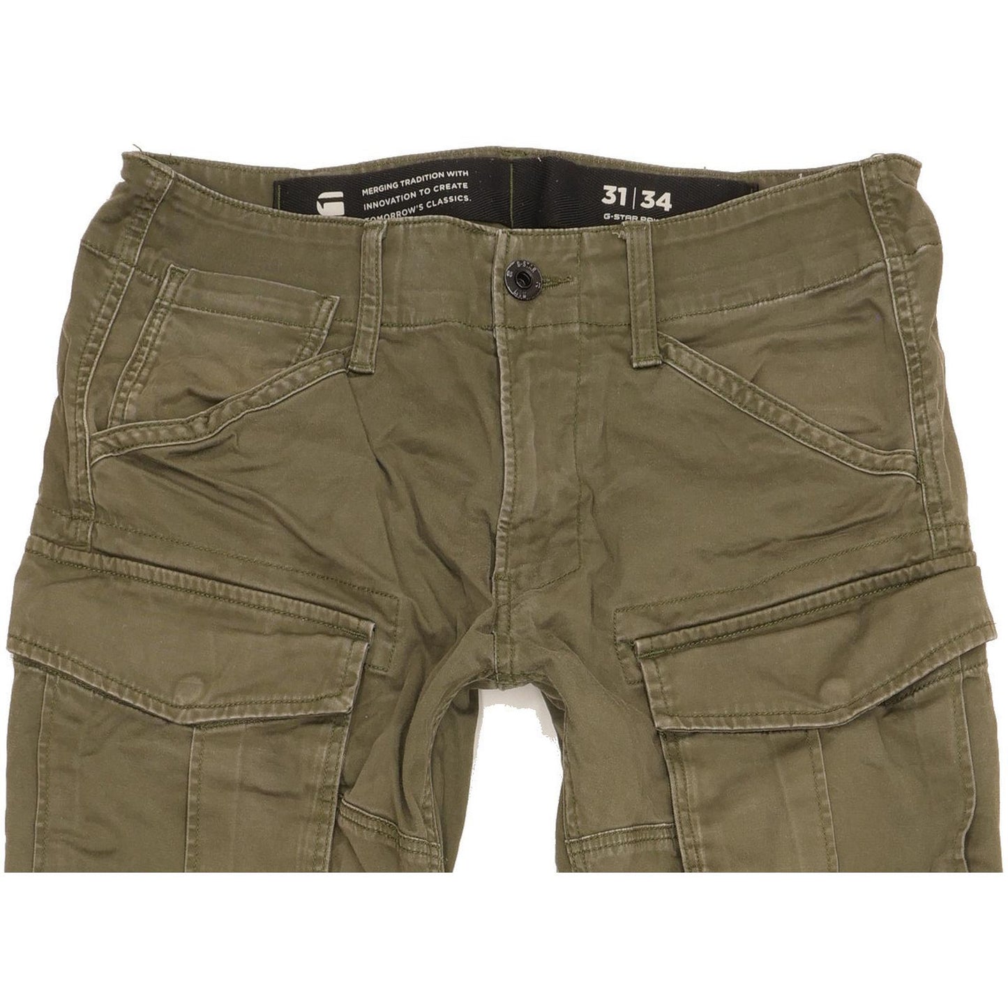 G-Star Cargo 3D Men Green Tapered Loose Jeans W31 L34