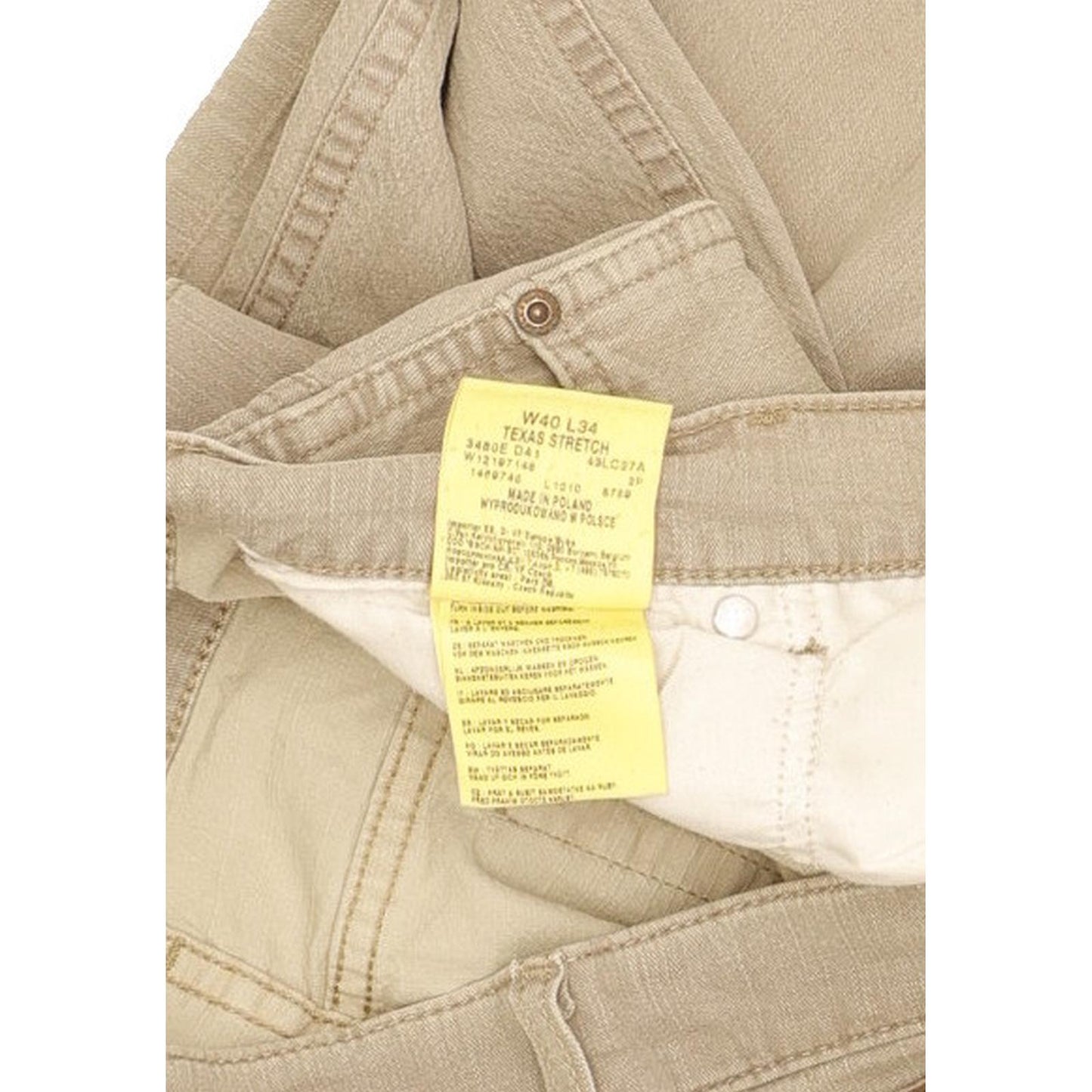 Wrangler Texas Men Beige Straight Regular Stretch Jeans W40 L27