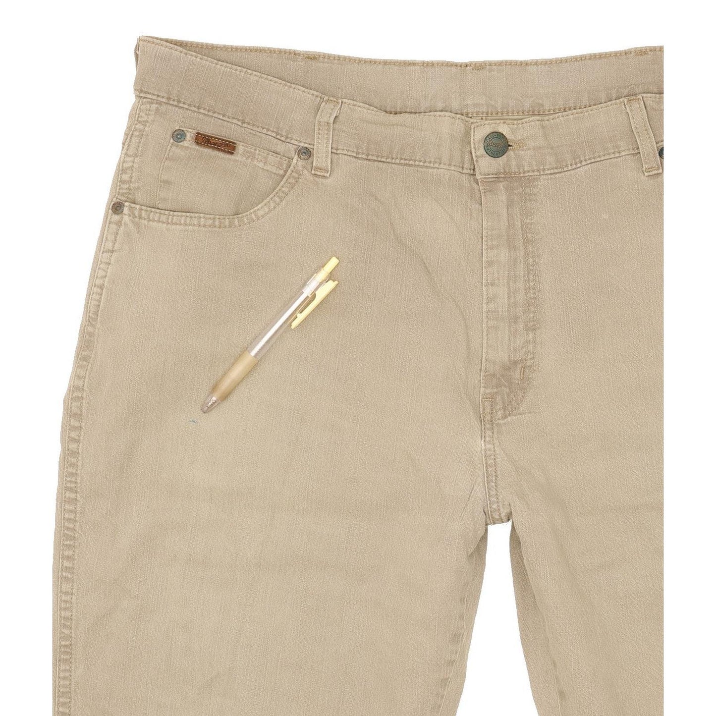 Wrangler Texas Men Beige Straight Regular Stretch Jeans W40 L27