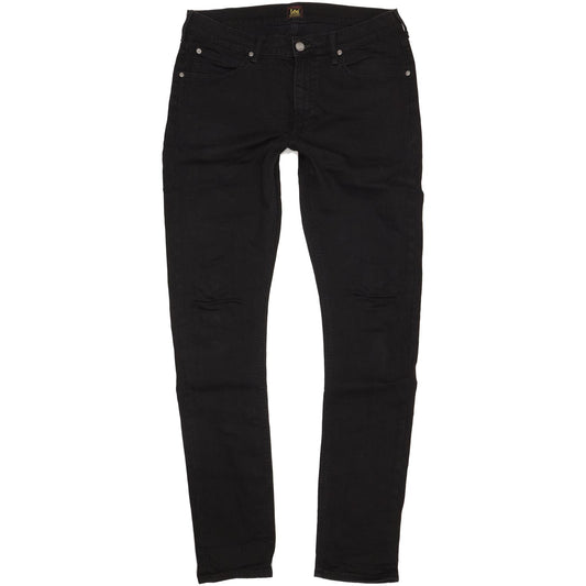 Lee Luke Men Black Skinny Slim Stretch Jeans W34 L36