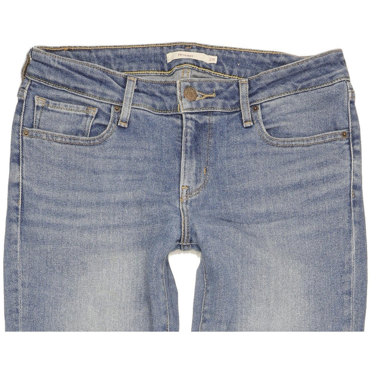 Levi's 711 Women Blue Skinny Slim Stretch Jeans W28 L34