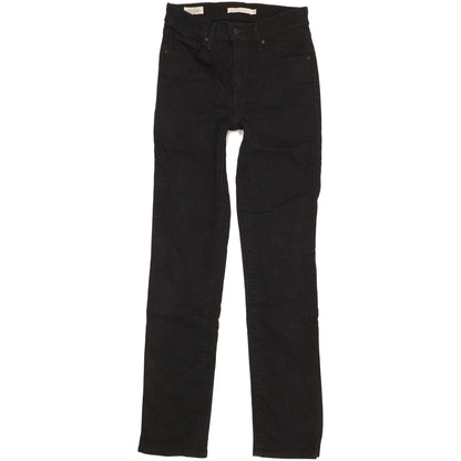 Levi's 724 Women Black Straight Slim Stretch Jeans W26 L31