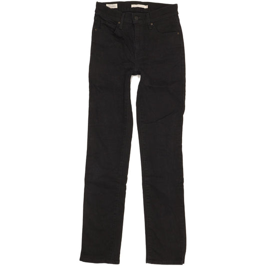 Levi's 724 Women Black Straight Slim Stretch Jeans W26 L31