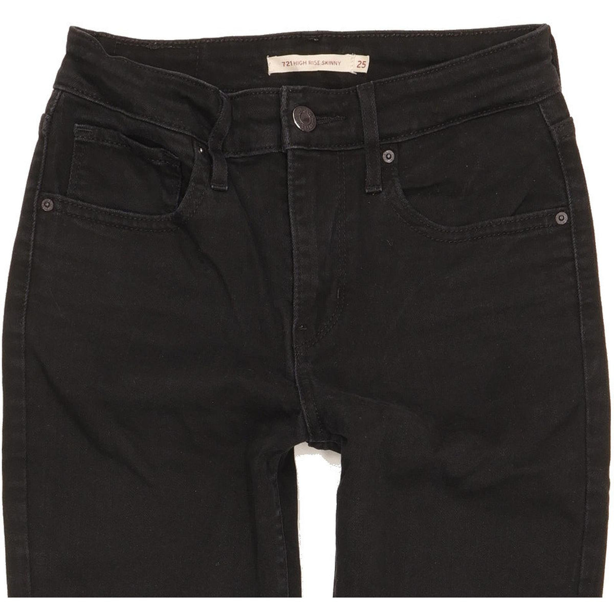 Levi's 721 Women Black Skinny Slim Stretch Jeans W25 L27