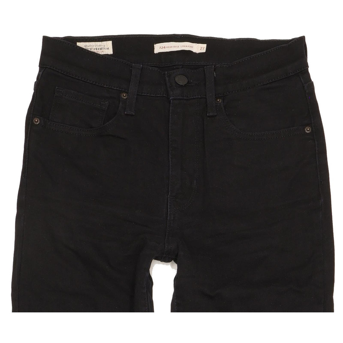 Levi's 724 Women Black Straight Slim Stretch Jeans W27 L29