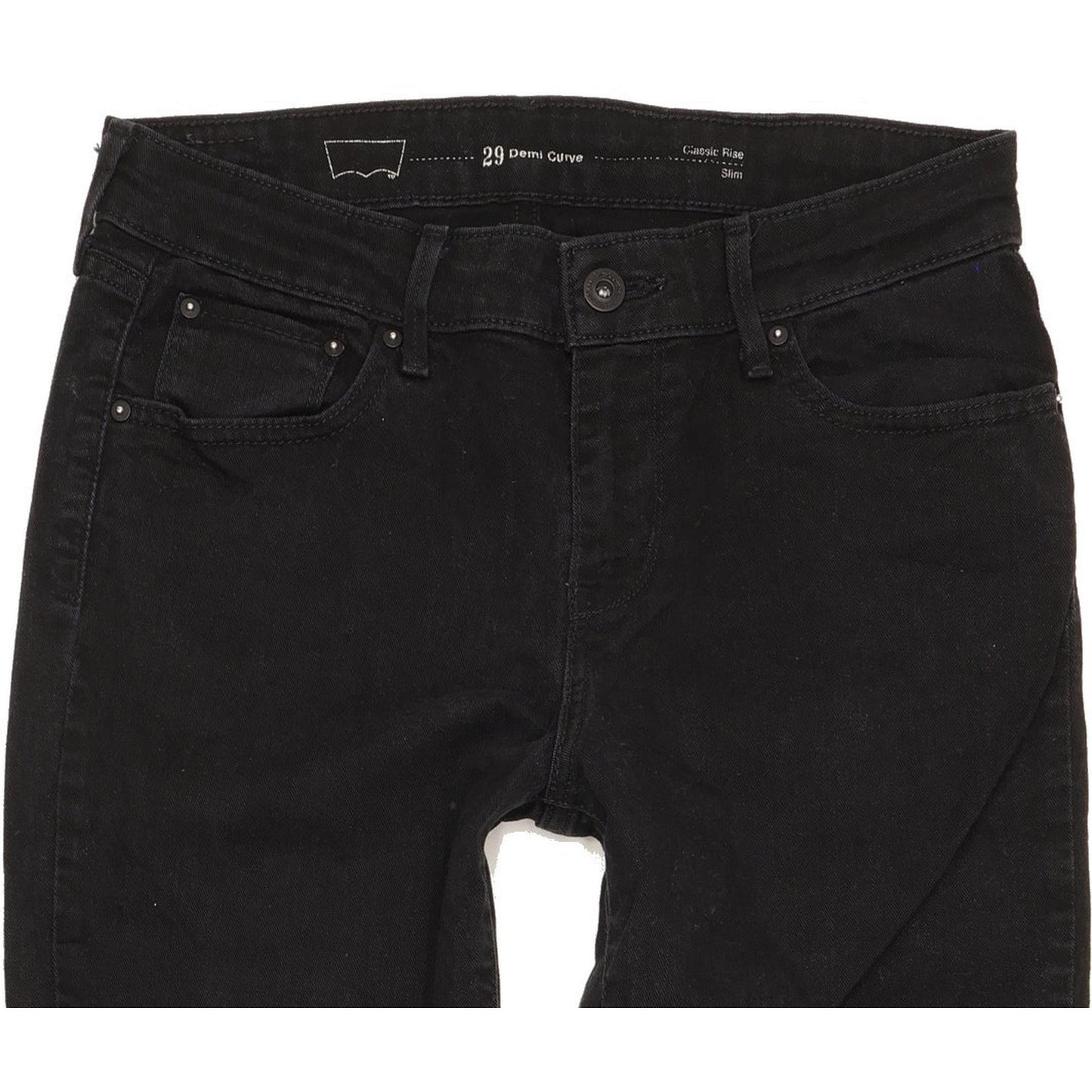 Levi's Demi Curve Women Black Straight Classic Stretch Jeans W29 L30