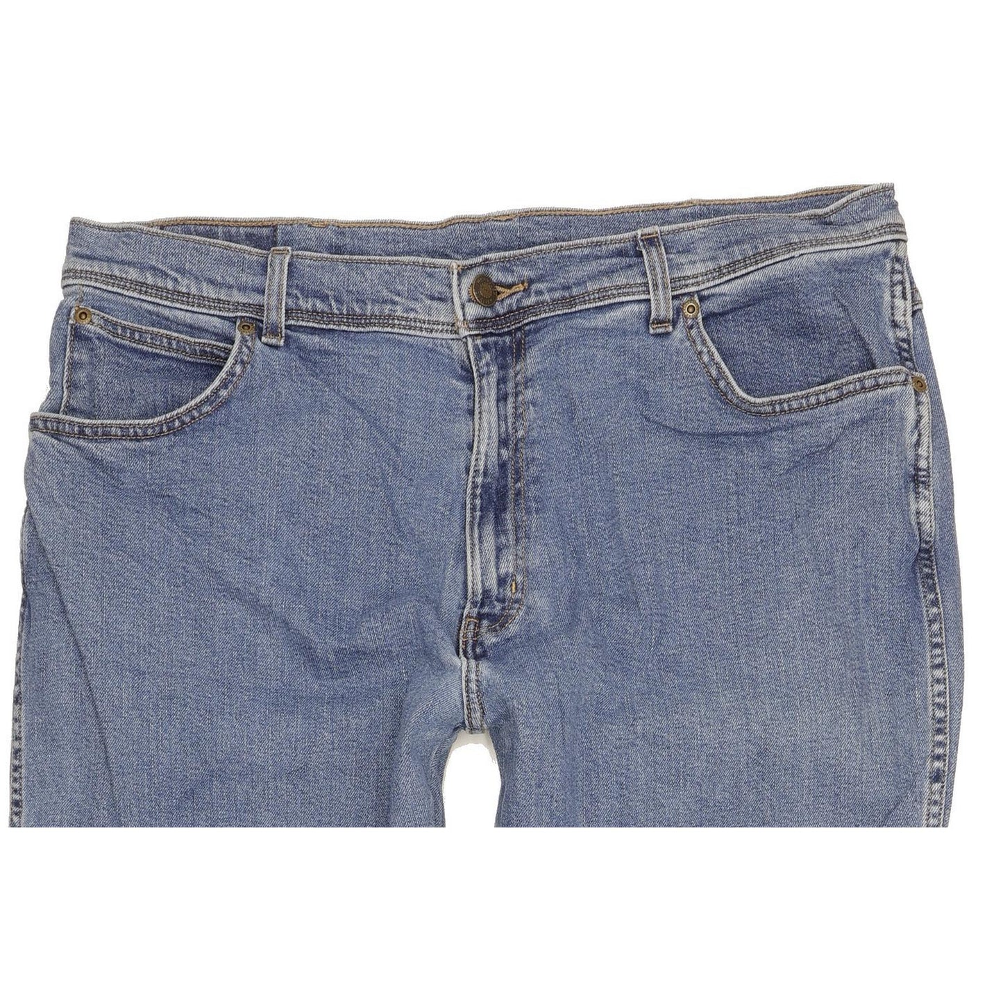 Wrangler Durable Quality Men Blue Straight Regular Stretch Jeans W38 L32