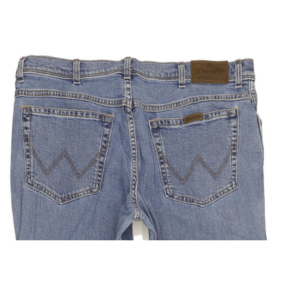 Wrangler Durable Quality Men Blue Straight Regular Stretch Jeans W38 L32