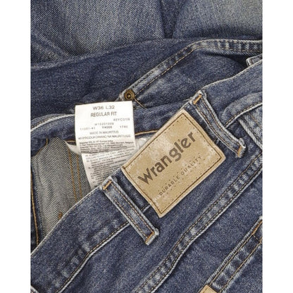 Wrangler Durable Quality Men Blue Straight Regular Jeans W36 L31