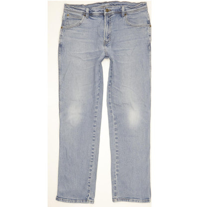 Wrangler Men Blue Straight Regular Stretch Jeans W36 L30