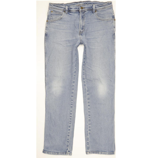 Wrangler Men Blue Straight Regular Stretch Jeans W36 L30
