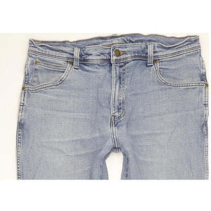 Wrangler Men Blue Straight Regular Stretch Jeans W36 L30